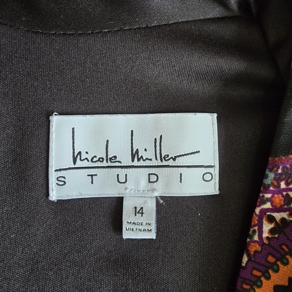 Nicole Miller Studio faux wrap paisley dress size 14 - Picture 12 of 14